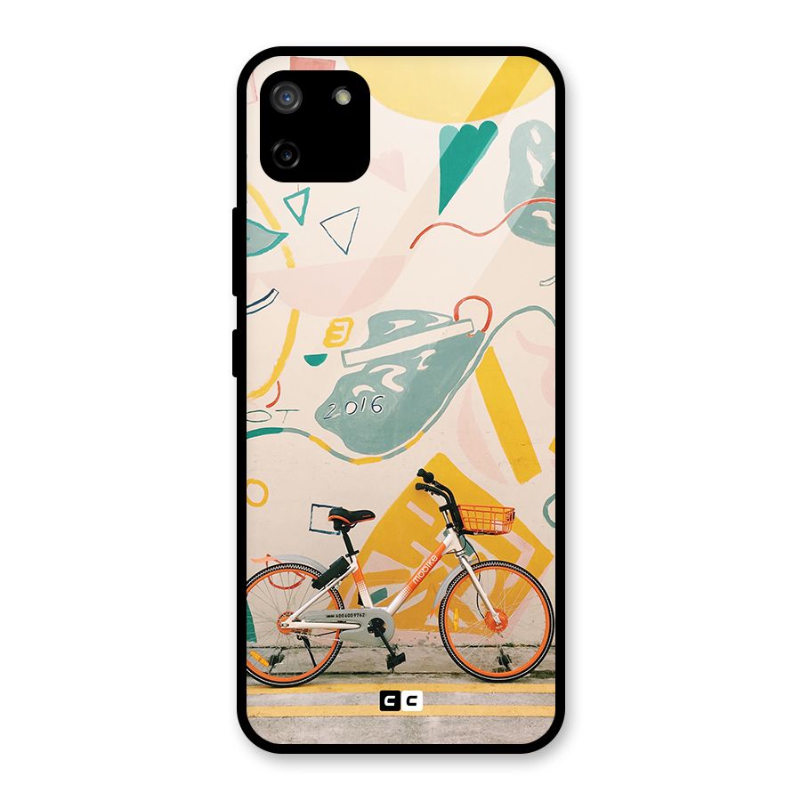 Street Art Bicycle Glass Back Case for Realme C11