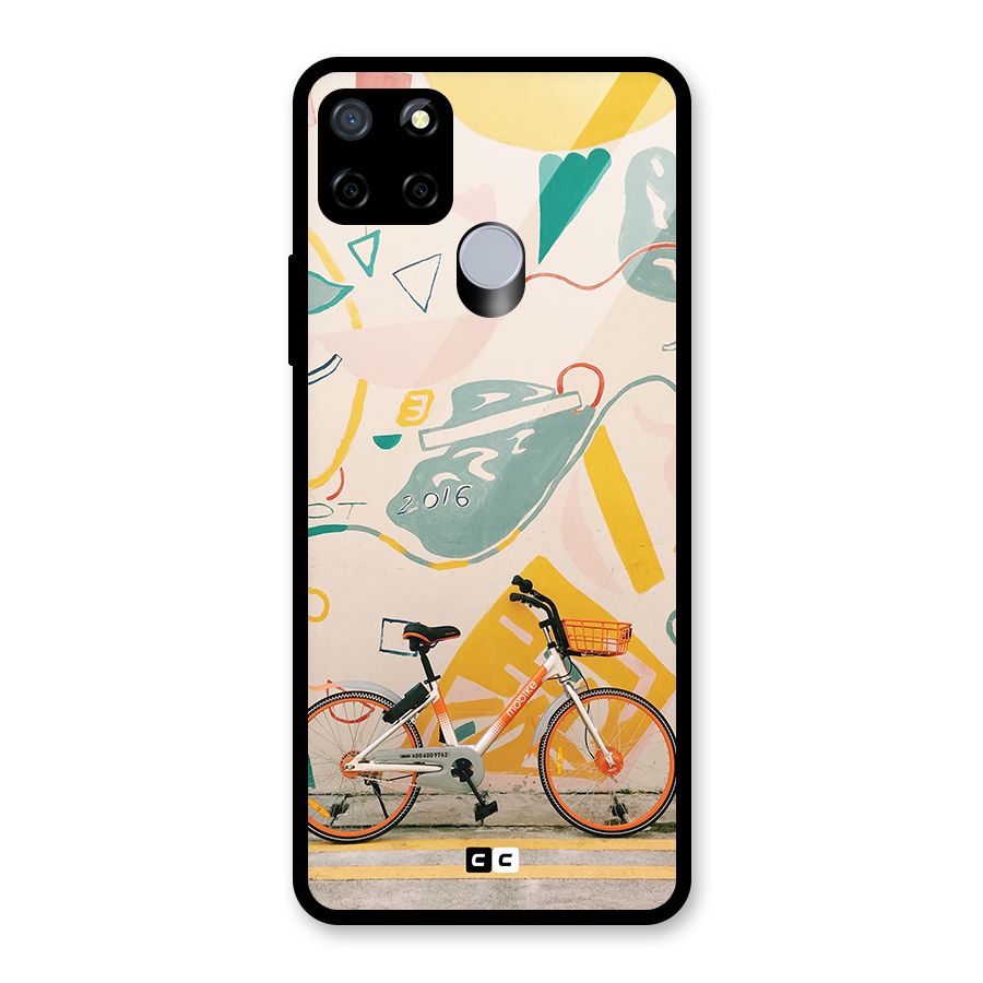 Street Art Bicycle Glass Back Case for Realme C12
