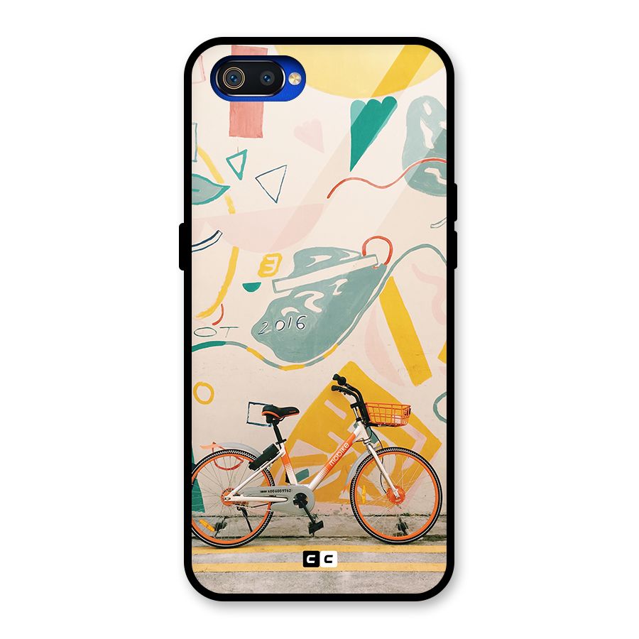 Street Art Bicycle Glass Back Case for Realme C2