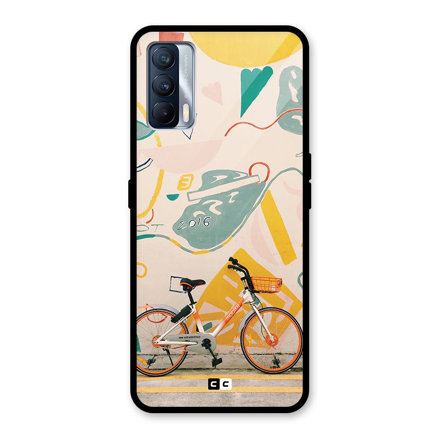 Street Art Bicycle Glass Back Case for Realme X7