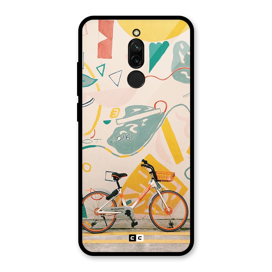 Street Art Bicycle Glass Back Case for Redmi 8