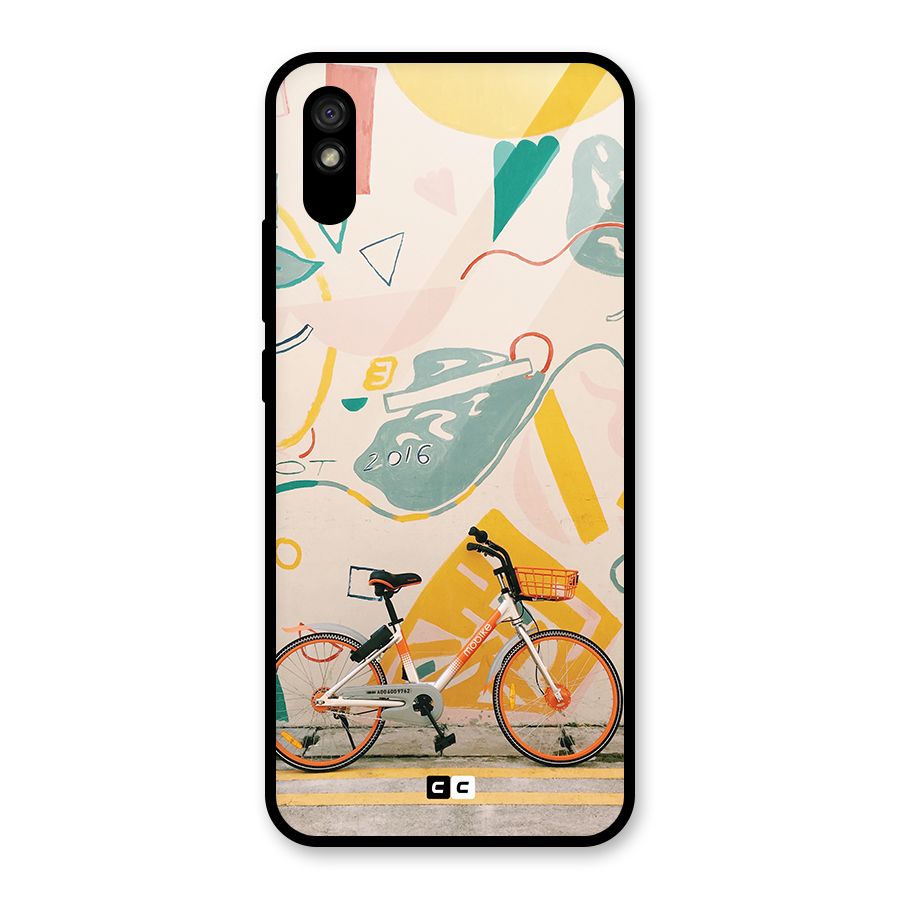 Street Art Bicycle Glass Back Case for Redmi 9i
