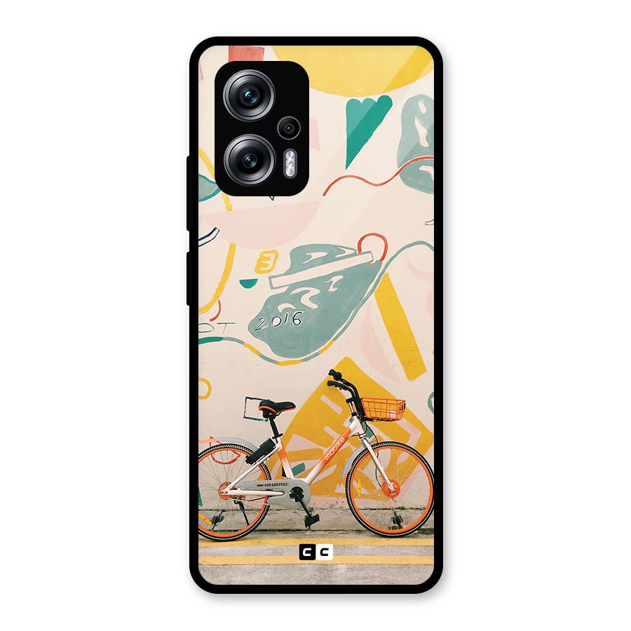Street Art Bicycle Glass Back Case for Redmi K50i