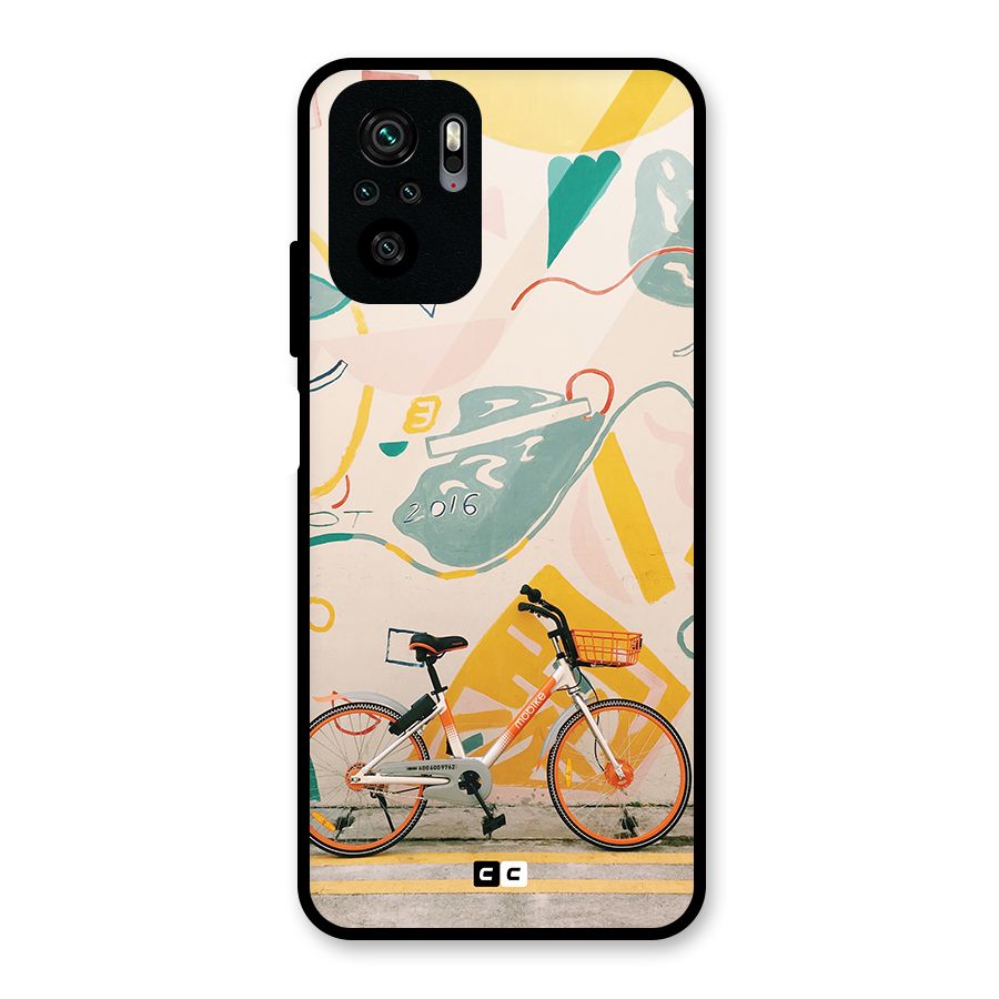 Street Art Bicycle Glass Back Case for Redmi Note 10S
