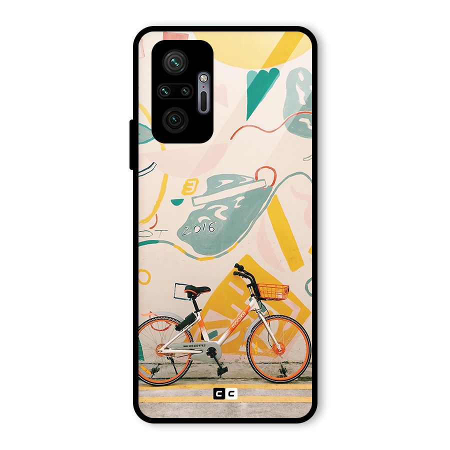 Street Art Bicycle Glass Back Case for Redmi Note 10 Pro