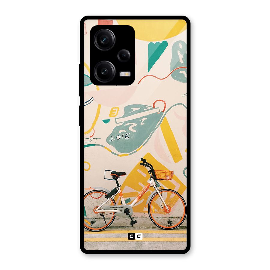 Street Art Bicycle Glass Back Case for Redmi Note 12 Pro
