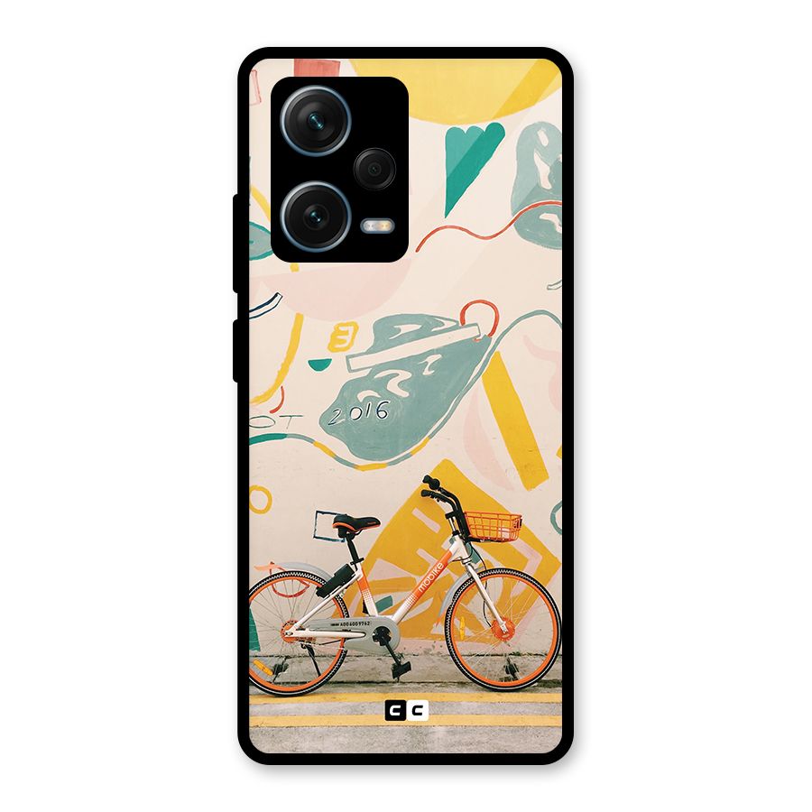 Street Art Bicycle Glass Back Case for Redmi Note 12 Pro Plus 5G