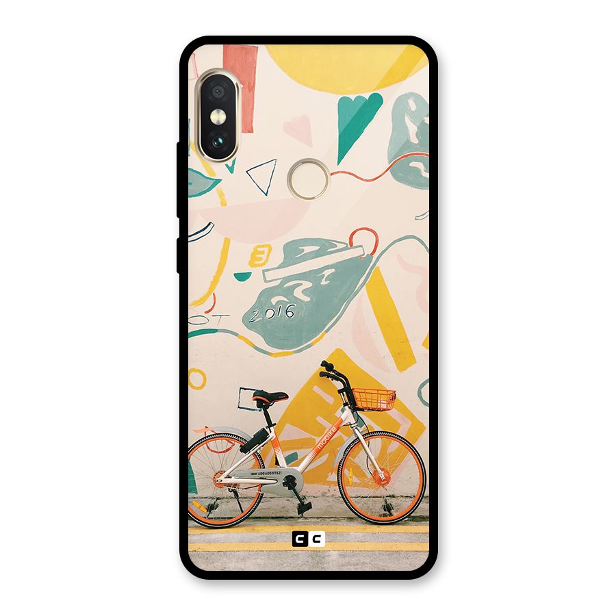 Street Art Bicycle Glass Back Case for Redmi Note 5 Pro