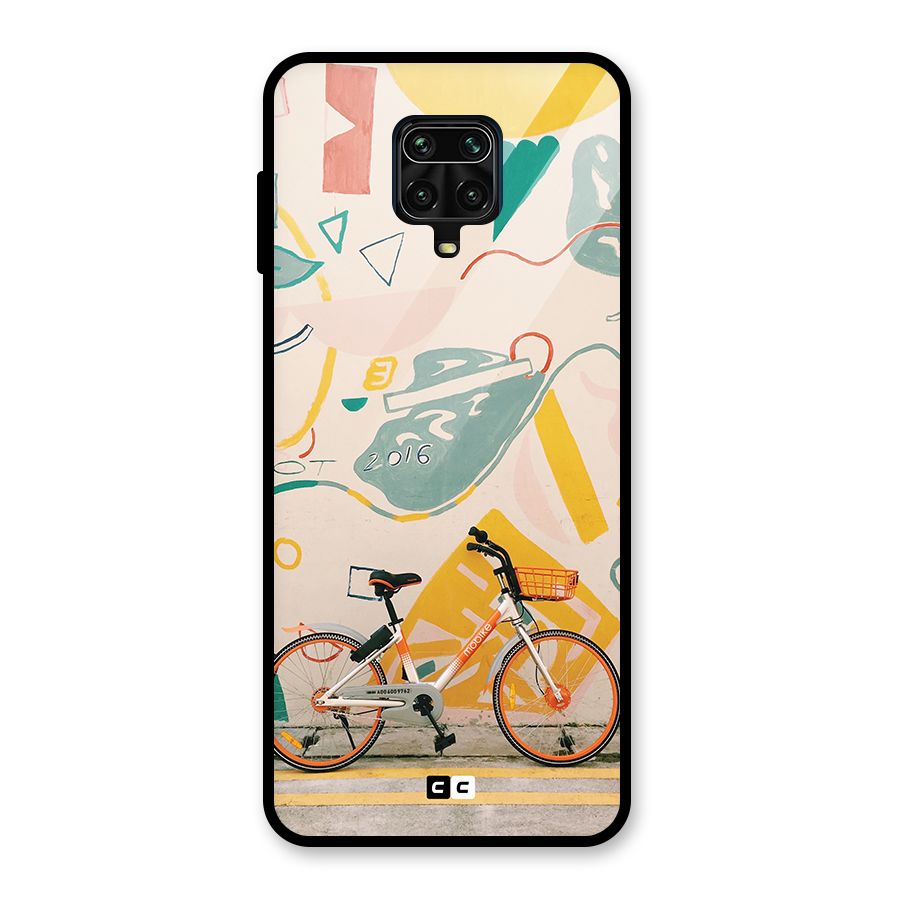 Street Art Bicycle Glass Back Case for Redmi Note 9 Pro