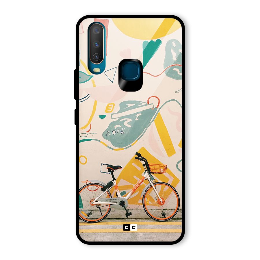 Street Art Bicycle Glass Back Case for Vivo U10