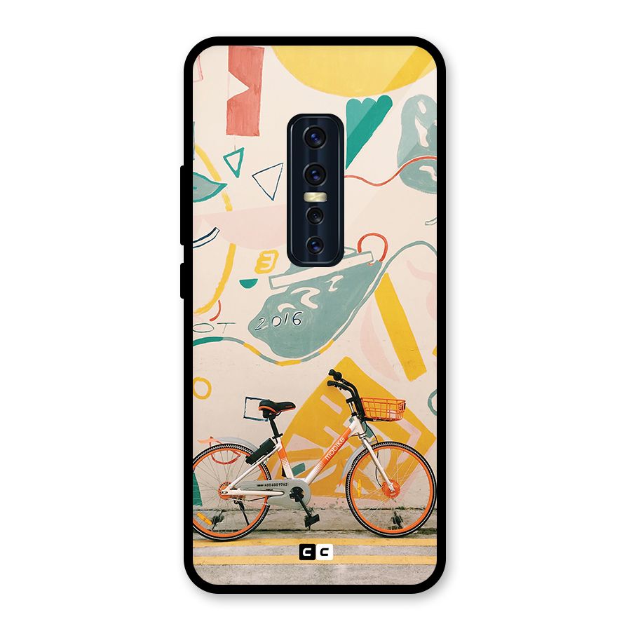 Street Art Bicycle Glass Back Case for Vivo V17 Pro