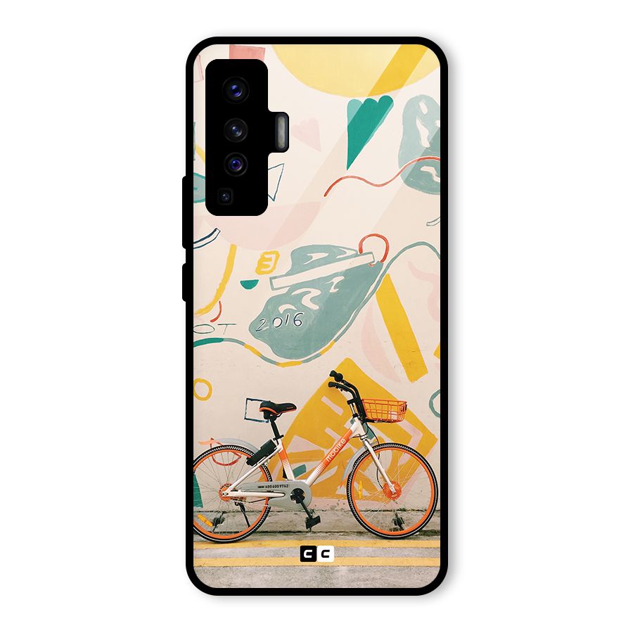 Street Art Bicycle Glass Back Case for Vivo X50