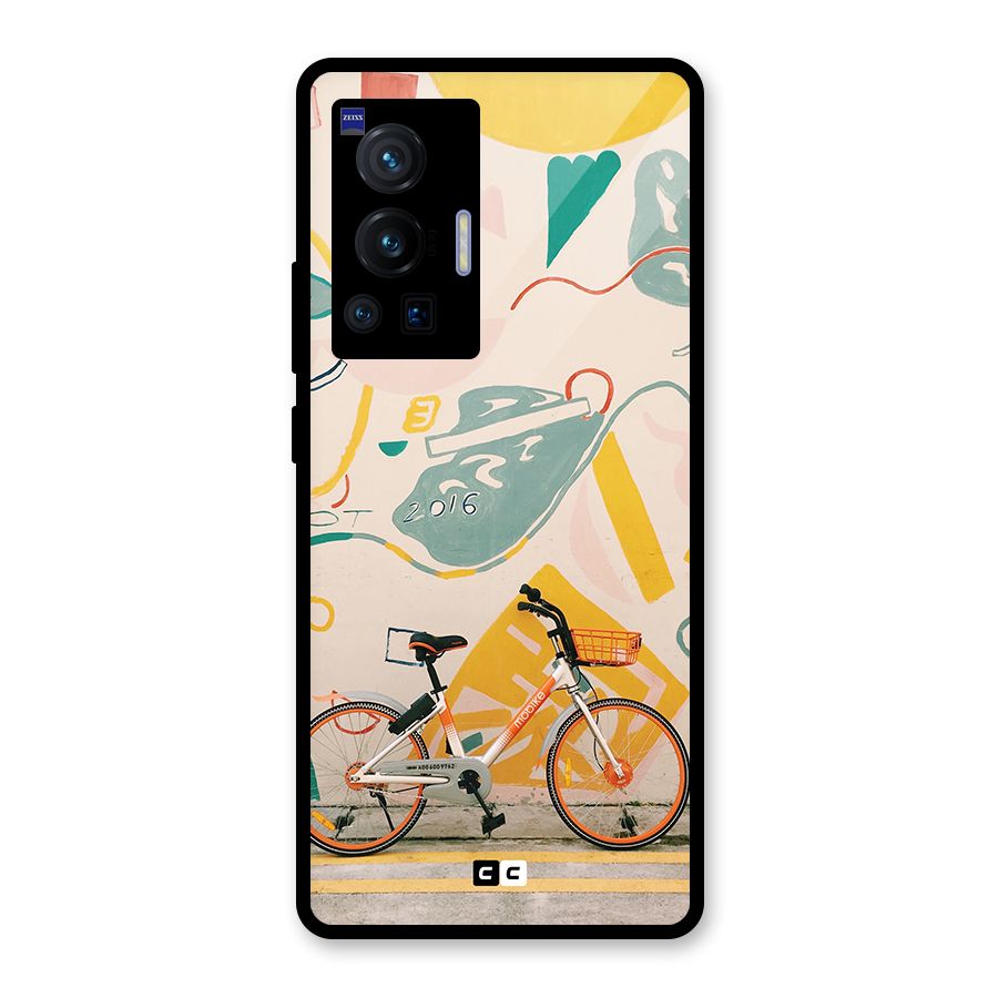 Street Art Bicycle Glass Back Case for Vivo X70 Pro
