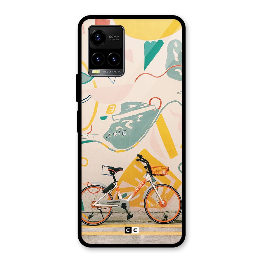 Street Art Bicycle Glass Back Case for Vivo Y21T