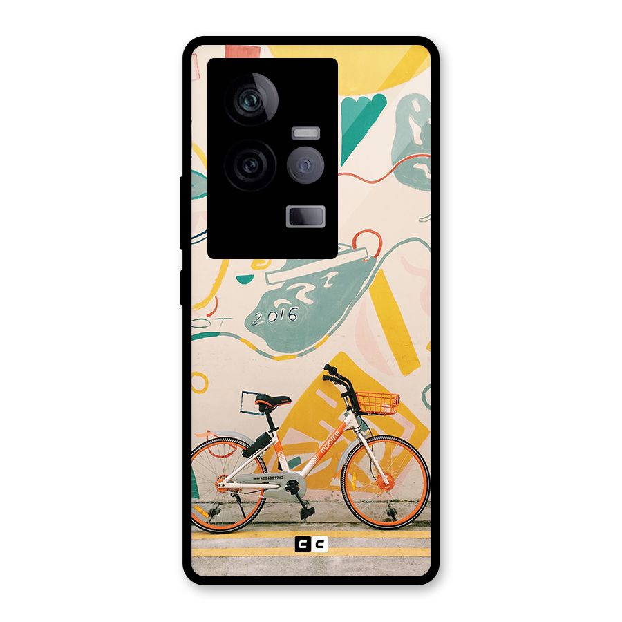 Street Art Bicycle Glass Back Case for Vivo iQOO 11 5G