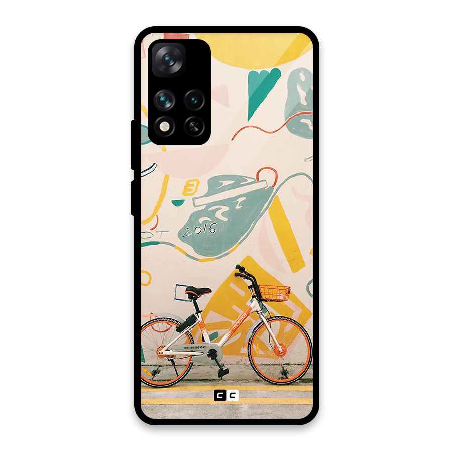 Street Art Bicycle Glass Back Case for Xiaomi 11i HyperCharge 5G
