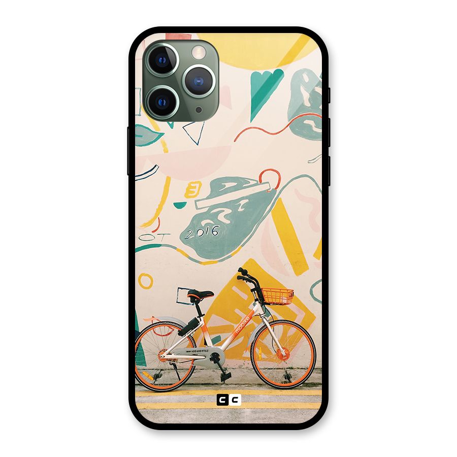 Street Art Bicycle Glass Back Case for iPhone 11 Pro