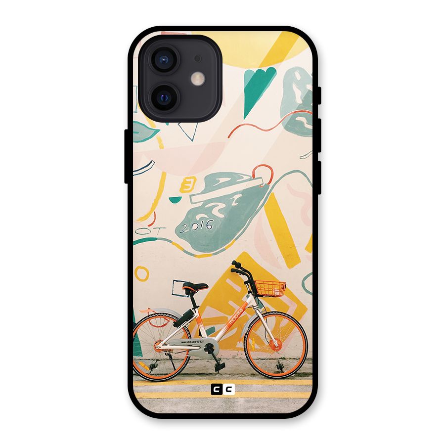 Street Art Bicycle Glass Back Case for iPhone 12
