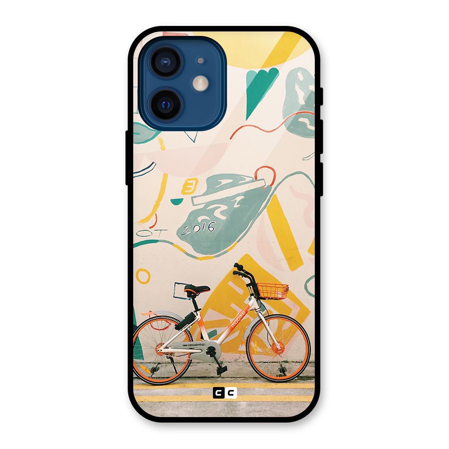 Street Art Bicycle Glass Back Case for iPhone 12 Mini