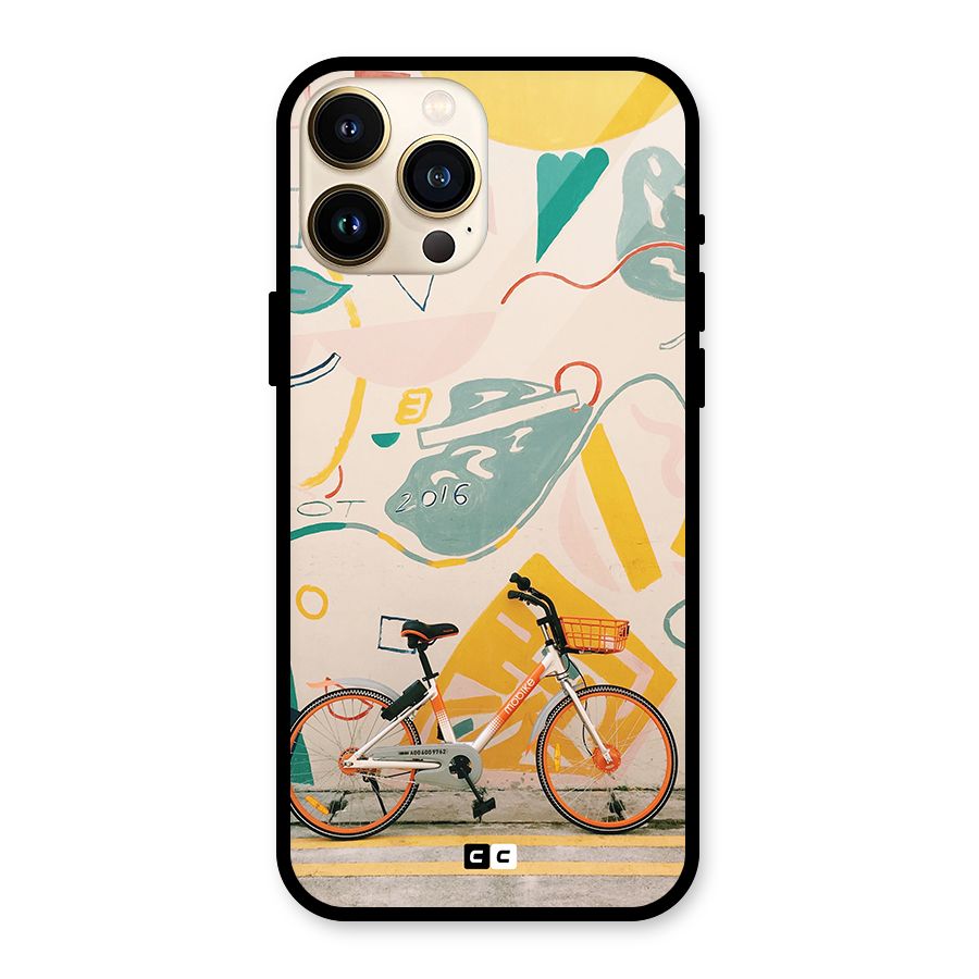Street Art Bicycle Glass Back Case for iPhone 13 Pro Max