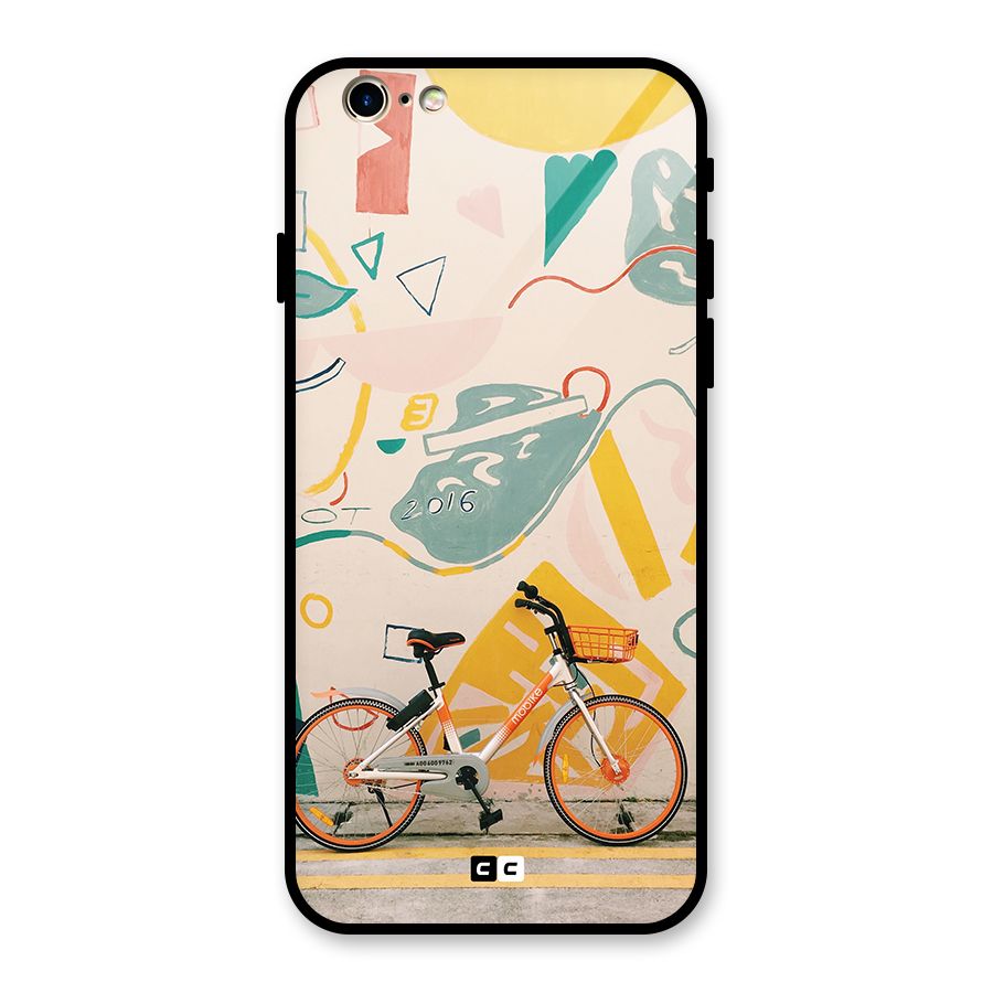 Street Art Bicycle Glass Back Case for iPhone 6 6S