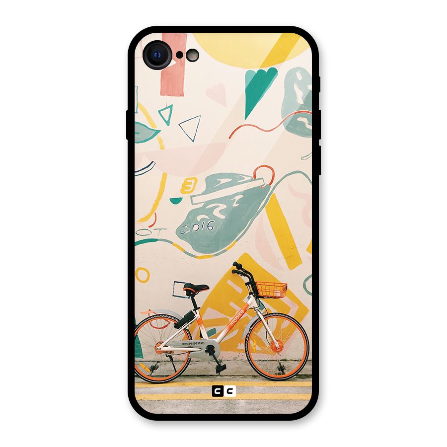 Street Art Bicycle Glass Back Case for iPhone 7