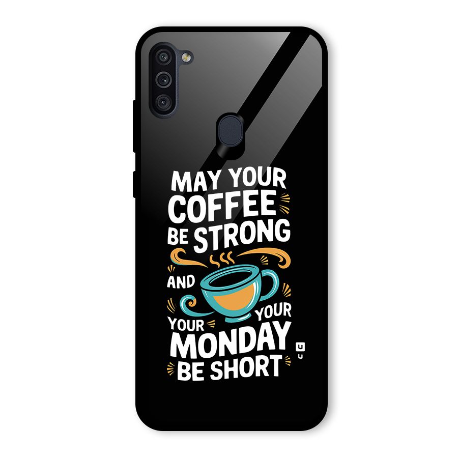 Strong Coffee Glass Back Case for Galaxy M11