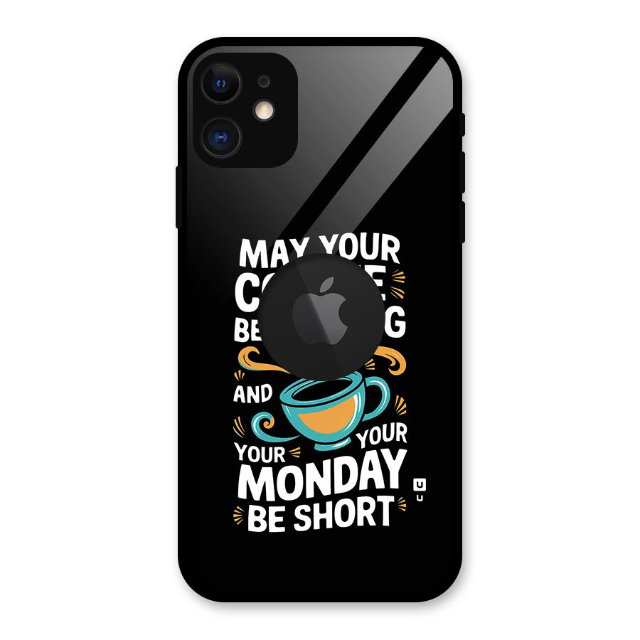 Strong Coffee Glass Back Case for iPhone 11 Logo Cut