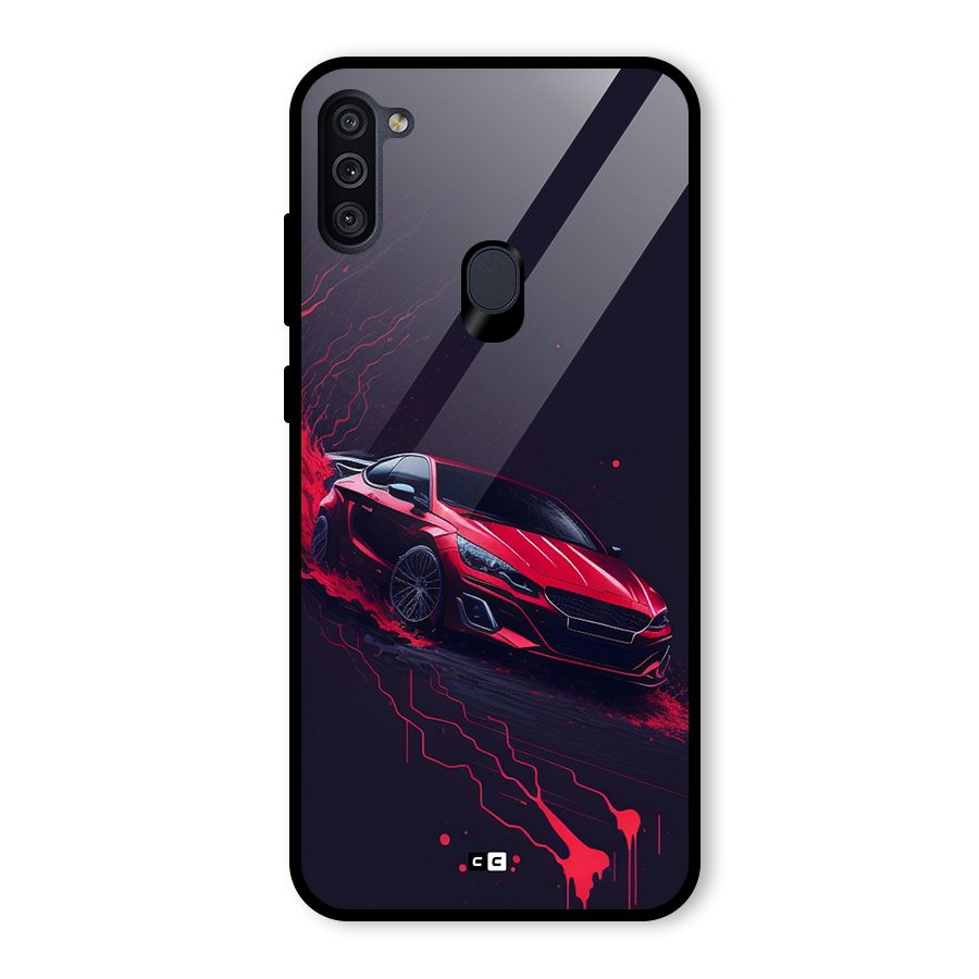Stunning Car Glass Back Case for Galaxy M11