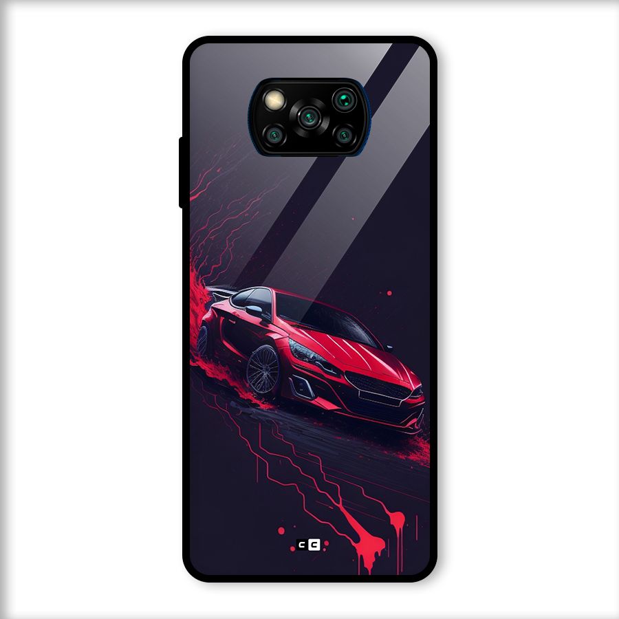Stunning Car Glass Back Case for Poco X3
