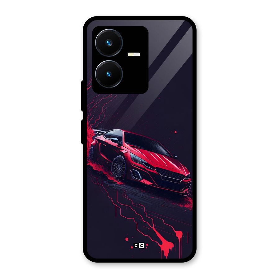 Stunning Car Glass Back Case for Vivo Y22s
