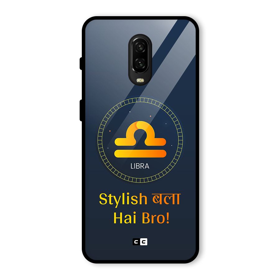Stylish Libra Glass Back Case for OnePlus 6T