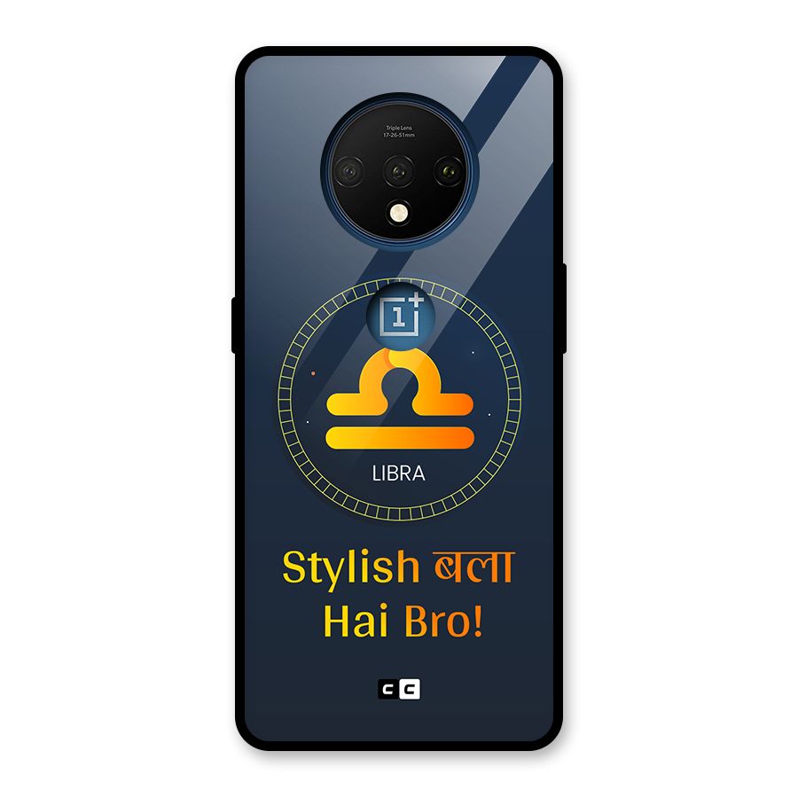 Stylish Libra Glass Back Case for OnePlus 7T