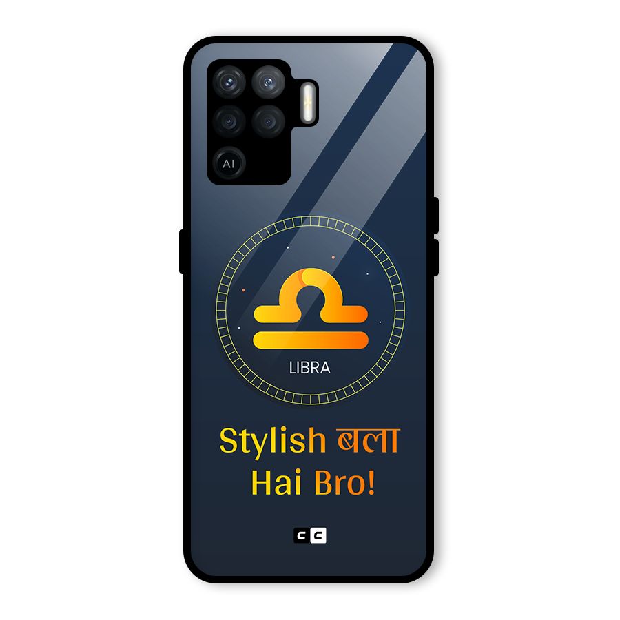 Stylish Libra Glass Back Case for Oppo F19 Pro