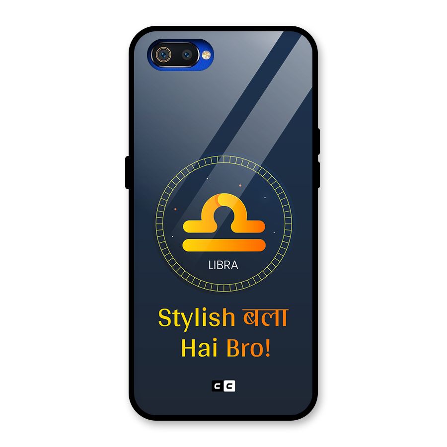 Stylish Libra Glass Back Case for Realme C2