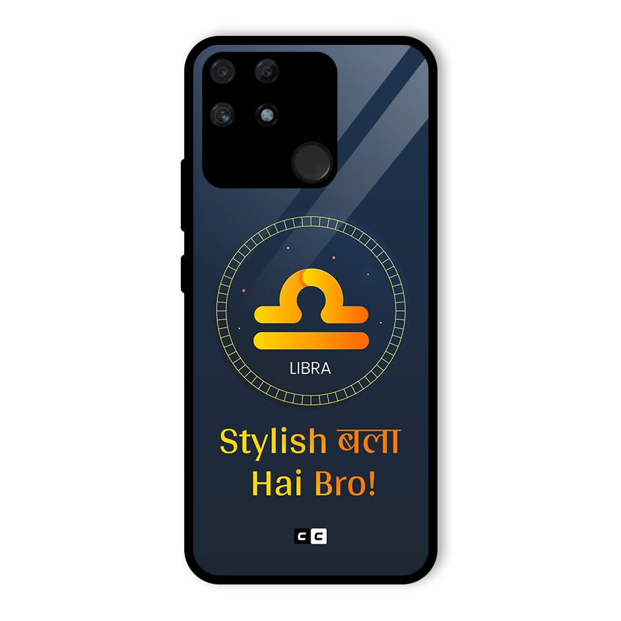 Stylish Libra Glass Back Case for Realme Narzo 50A