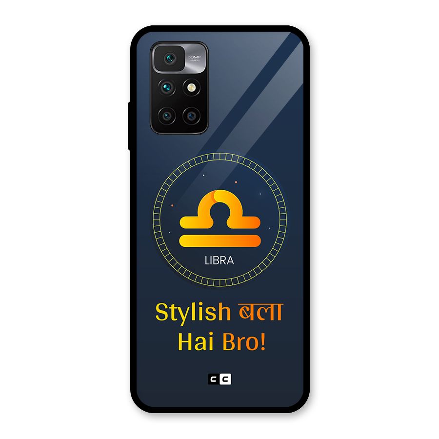 Stylish Libra Glass Back Case for Redmi 10 Prime