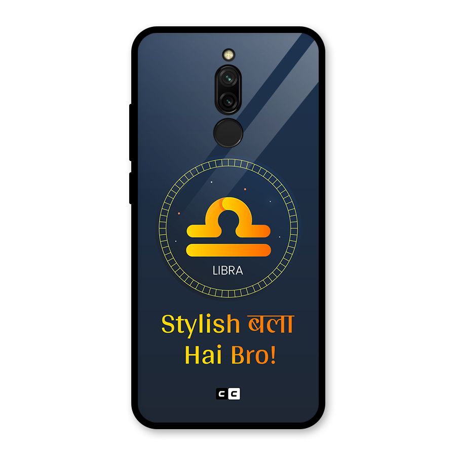 Stylish Libra Glass Back Case for Redmi 8