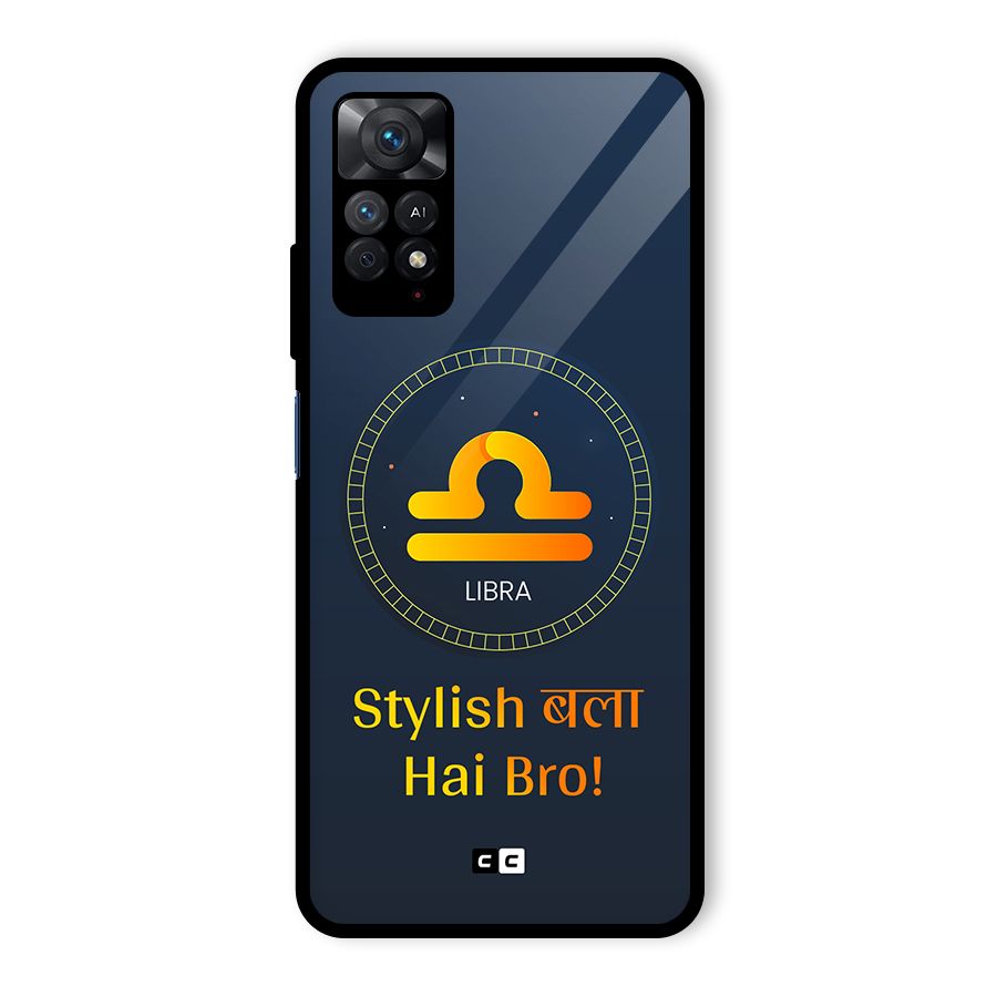 Stylish Libra Glass Back Case for Redmi Note 11 Pro