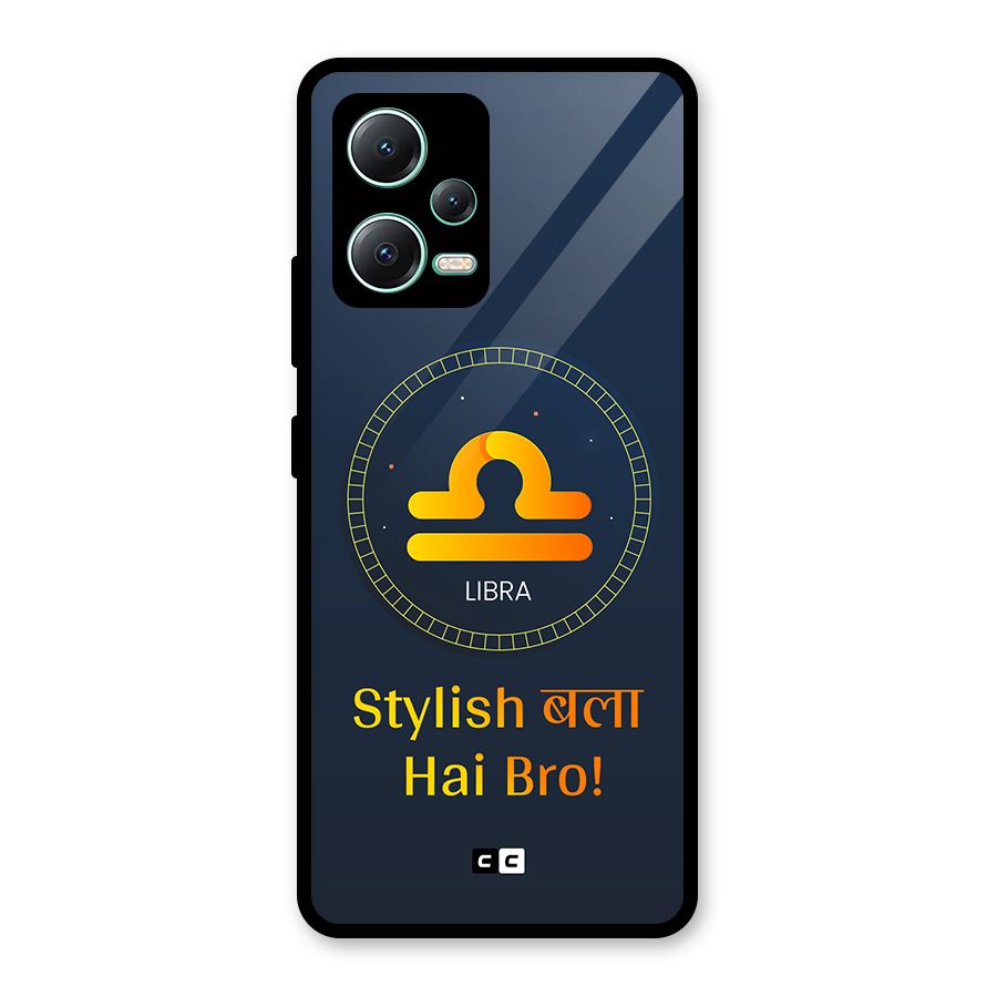 Stylish Libra Glass Back Case for Redmi Note 12 5G