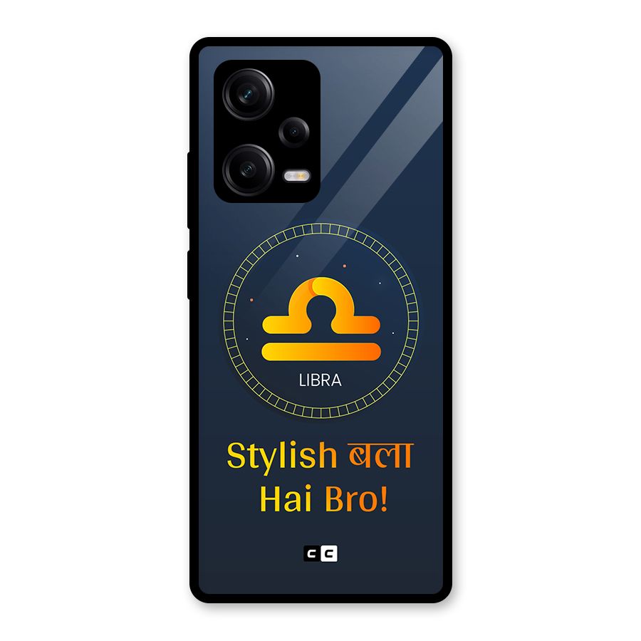 Stylish Libra Glass Back Case for Redmi Note 12 Pro