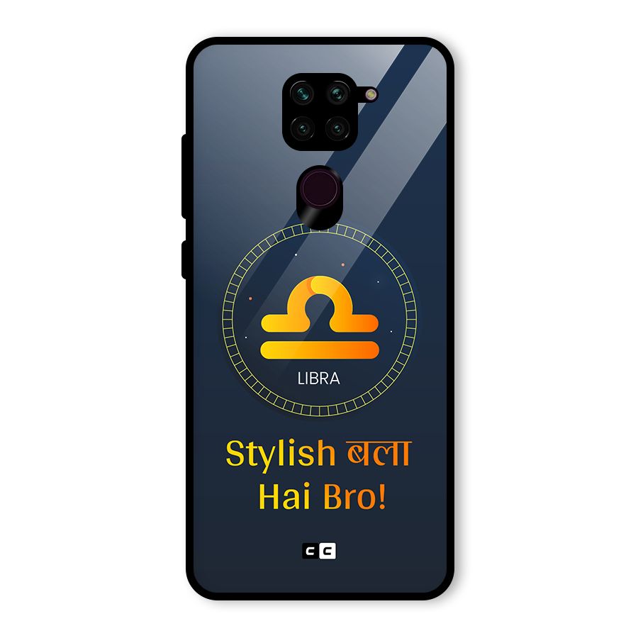 Stylish Libra Glass Back Case for Redmi Note 9