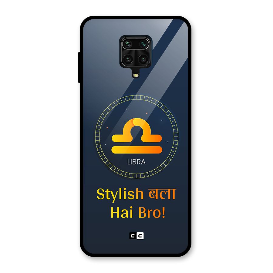 Stylish Libra Glass Back Case for Redmi Note 9 Pro