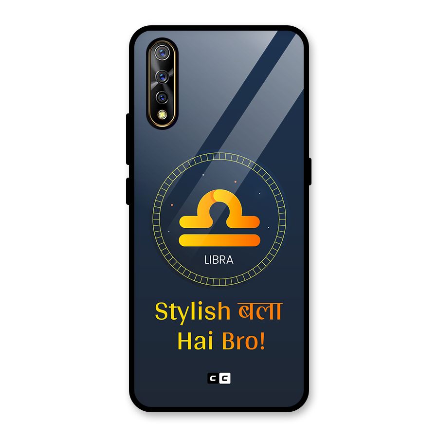 Stylish Libra Glass Back Case for Vivo S1