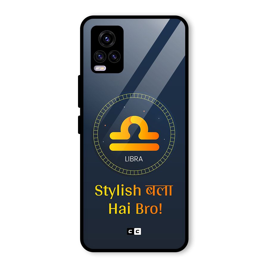 Stylish Libra Glass Back Case for Vivo V20