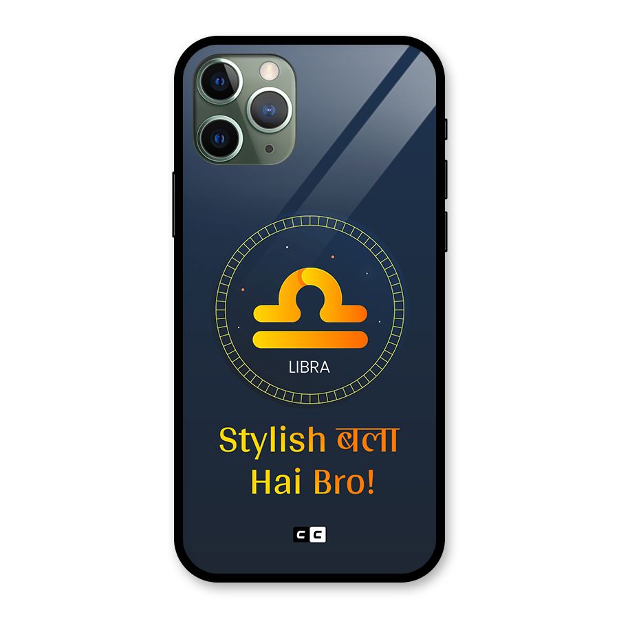 Stylish Libra Glass Back Case for iPhone 11 Pro