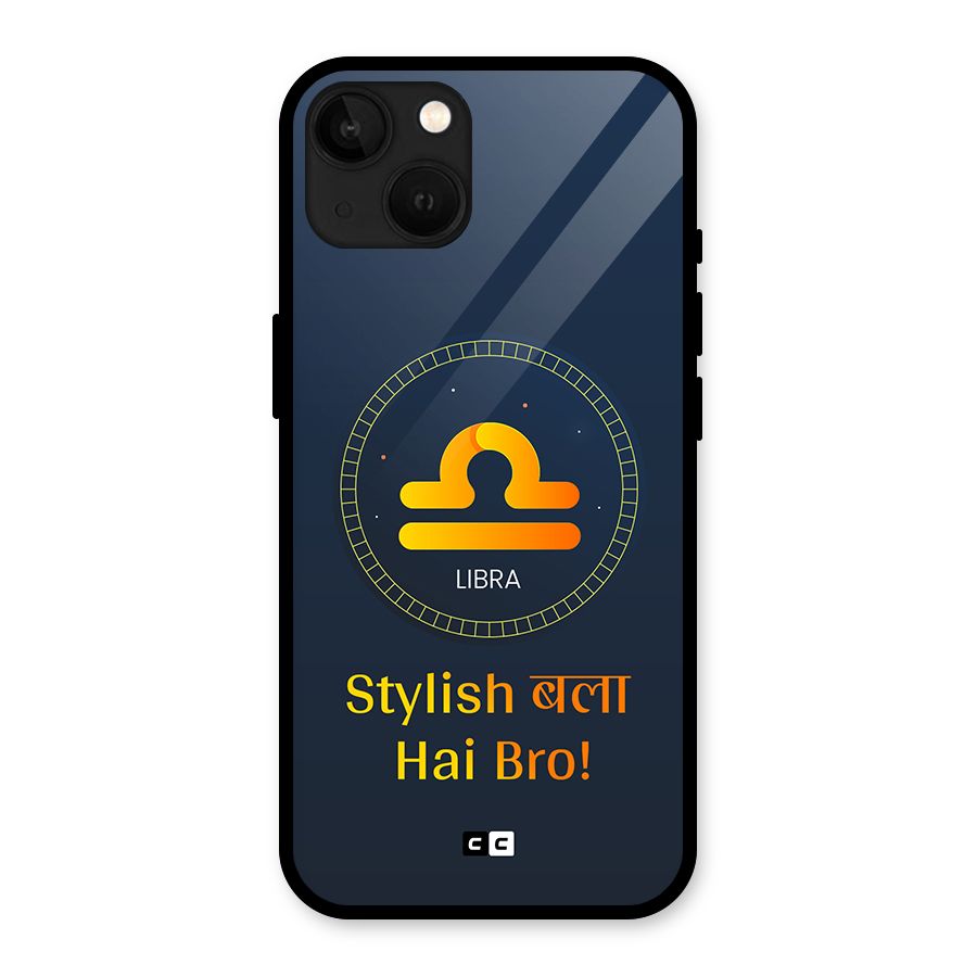 Stylish Libra Glass Back Case for iPhone 13