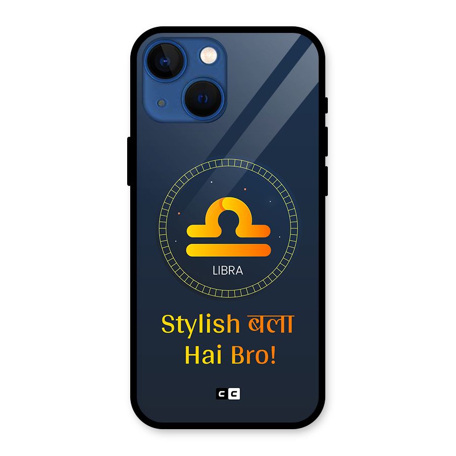 Stylish Libra Glass Back Case for iPhone 13 Mini