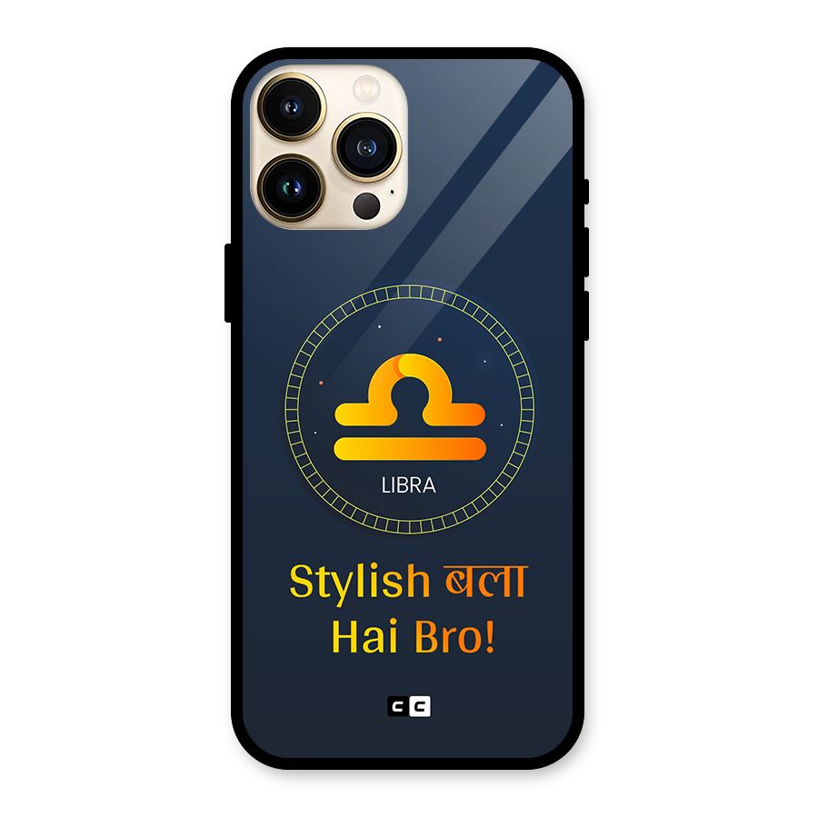 Stylish Libra Glass Back Case for iPhone 13 Pro Max