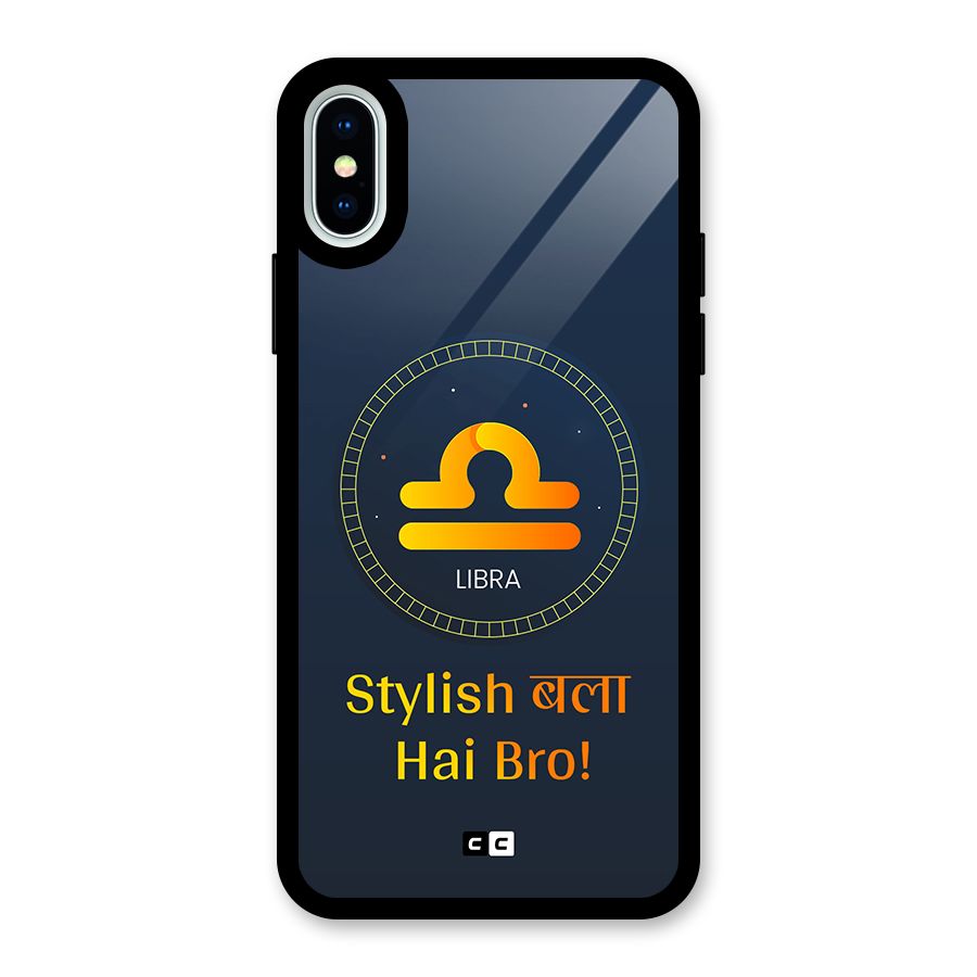 Stylish Libra Glass Back Case for iPhone XS